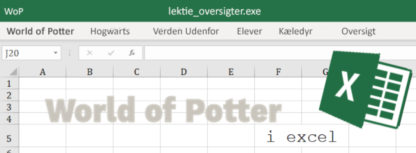 WoP i Excel: Lektie oversigter