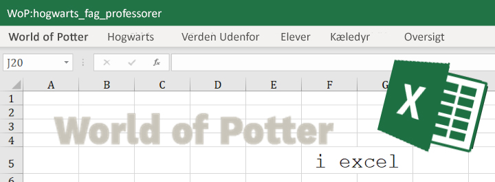 WoP i Excel: Professorer i Hogwarts fagene, del 1